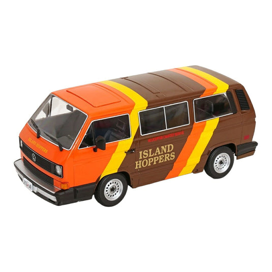 【予約】2026年発売予定 VWフォルクスワーゲン T3 ミニバス マルチバン ISLAND HOPPERS 1987 ブラウン/オレンジ/イエロー 海外ドラマ マグナムPI仕様 / KK-SCALE 1/18 ミニカー