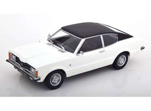 1971 Ford Taunus GT ビニールルーフ付き、ホワイト/ブラック/ KK-SCALE 1/18 ミニカー