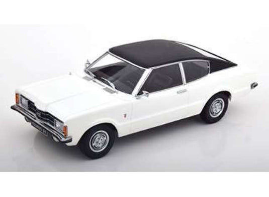 1971 Ford Taunus GT ビニールルーフ付き、ホワイト/ブラック/ KK-SCALE 1/18 ミニカー