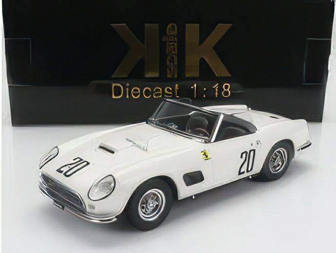 FERRARI 250 GT SWB 3.0L V12 CALIFORNIA SPIDER TEAM NART N 20 24h LE MANS 1960 BILL STURGIS JO SCHLESSER WHITE/KK-SCALE 1/18ミニカー