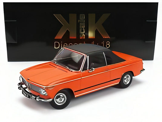 【予約】BMW 1600-2 カブリオレ 1968 脱着式ソフトトップ付 オレンジ/ KK-SCALE 1/18 ミニカー