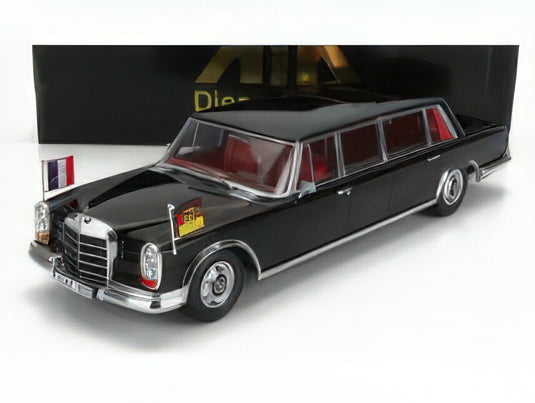 MERCEDES BENZ - S-CLASS 600 LWB PULLMAN (W100) WILLY BRANDT - GEORGES POMPIDOU 1964 - BLACK/KK-SCALE 1/18ミニカー TVシリーズ