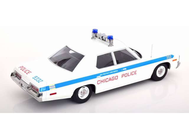 ギャラリービューアに画像をロードする, 1974 Dodge Monaco Chicago Police, white/blue/KK-SCALE 1/18ミニカー
