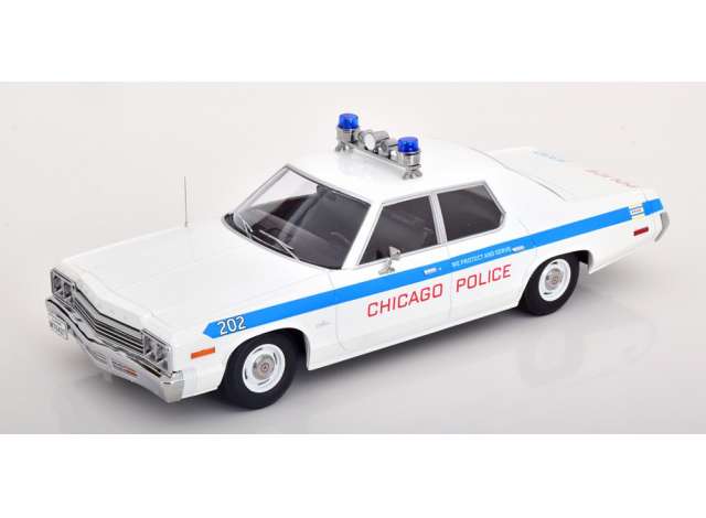 ギャラリービューアに画像をロードする, 1974 Dodge Monaco Chicago Police, white/blue/KK-SCALE 1/18ミニカー
