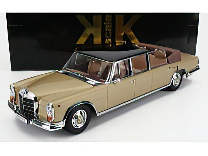 MERCEDES BENZ S CLASS 600 PULLMAN (W100) LANDAULET SEMICONVERTIBLE 1964 GOLD MET BLACK/KK-SCALE 1/18ミニカー