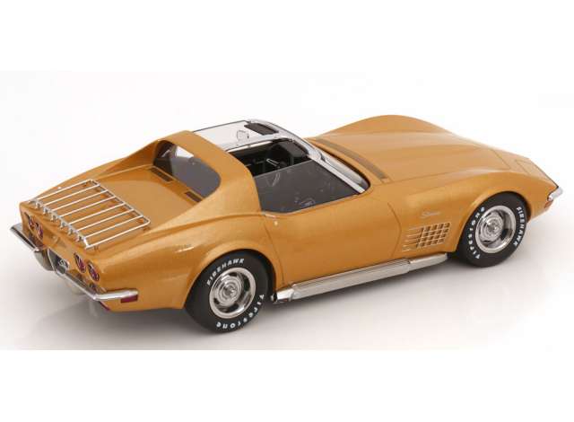 ギャラリービューアに画像をロードする, Chevrolet Corvette C3 1972 removable roof parts and sidepipes gold metallic./KK-SCALE 1/18ミニカー
