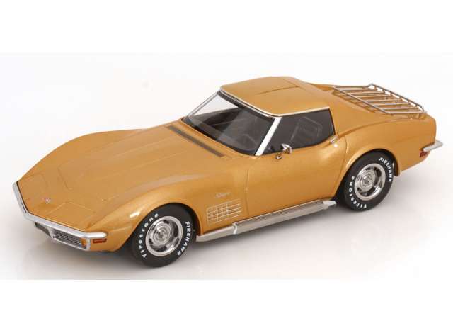 ギャラリービューアに画像をロードする, Chevrolet Corvette C3 1972 removable roof parts and sidepipes gold metallic./KK-SCALE 1/18ミニカー

