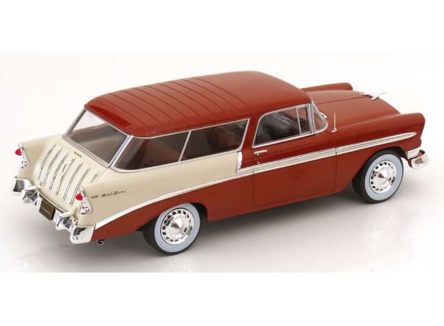 ギャラリービューアに画像をロードする, 1956 Chevrolet Bel Air Nomad Custom, brown metallic/cream/KK-SCALE 1/18ミニカー
