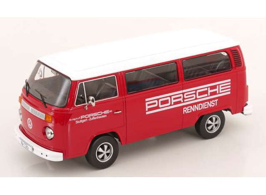 1972 フォルクスワーゲン T2b バス ポルシェサービス フックスリム レッド ワーゲン / KK-SCALE 1/18 ミニカー