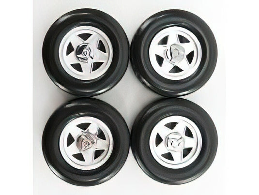 アクセサリー FERRARI 512BB -365GT4/BB 4X WHEELS AND TYRE SET 1973 BLACK/KK-SCALE 1/18ミニカー