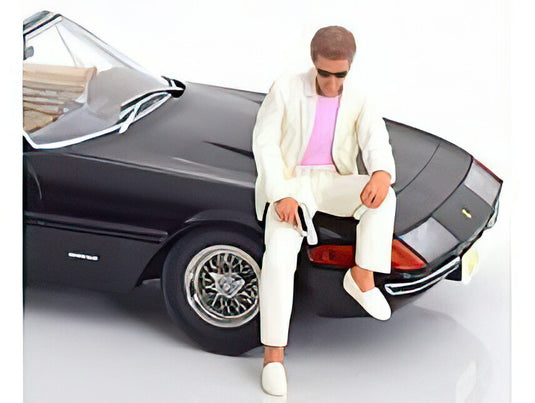 FIGURES SUNNY SITTING FOR FERRARI 365 GTB DAYTONA SPIDER OPEN 1969 WHITE PINK/KK-SCALE 1/18ミニカー TVシリーズ