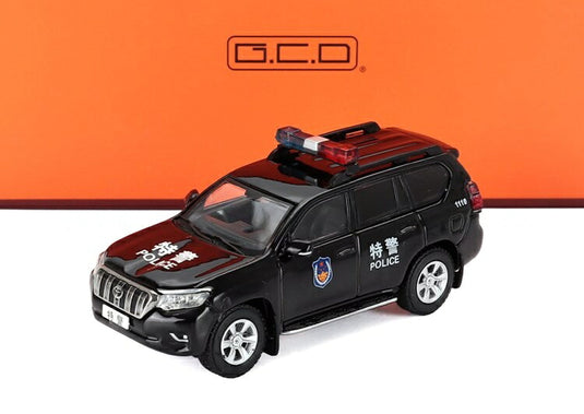 TOYOTAトヨタ ランドクルーザープラド 150 警察 2021 ブラック POLIZIA / GCD 1/64 ミニカー