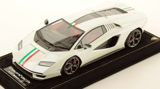 【予約】8-10月以降発売予定LAMBORGHINI カウンタック LPi 800 4 イタリアンリバリー 2021 展示ケース付 ホワイト イタリア国旗 30台限定/ MR Collection 1/18 ミニカー