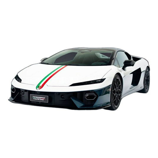 【予約】2026年発売予定 Lamborghiniランボルギーニ Temerario イタリアンストライプ 2024 ビアンコモノセルス ブルーマリナス 63台限定 / MR Collection 1/18 ミニカー