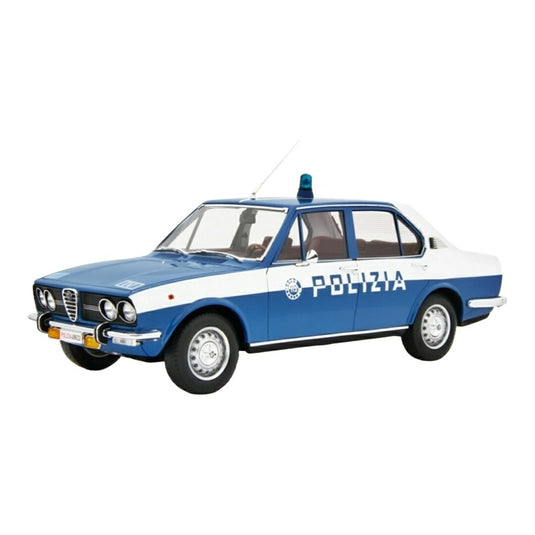 Alfa Romeoアルファロメオ Alfettaアルフェッタ 1.8 1972 Polizia ブルー/ホワイト / LAUDO-RACING 1/18 ミニカー