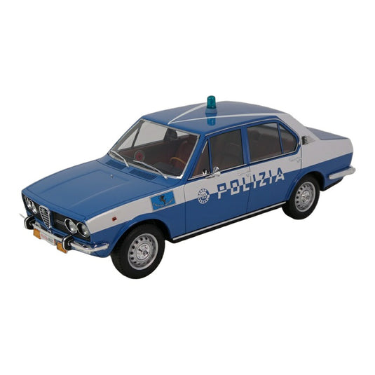 Alfa Romeoアルファロメオ Alfettaアルフェッタ 1.8 1976 ポリスカー ブルー/ホワイト / LAUDO 1/18 ミニカー