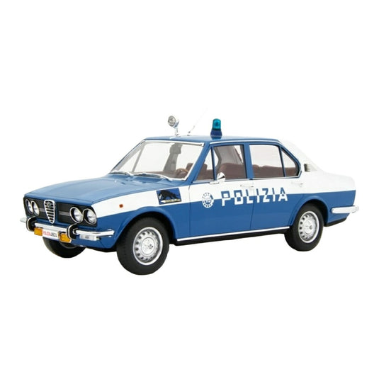 Alfa Romeoアルファロメオ Alfettaアルフェッタ 1.8 1972 Polizia ポリスカー ブルー/ホワイト / LAUDO-RACING 1/18 ミニカー