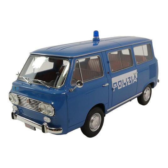 Fiatフィアット 850 Familiare 1965 ポリスカー ブルー / LAUDO 1/18 ミニカー