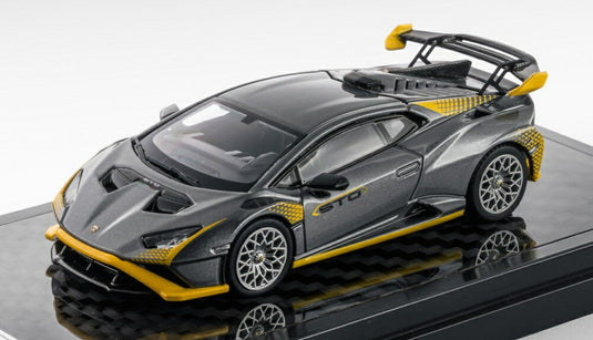 【予約】2026年発売予定LAMBORGHINI ウラカン STO LP640-2 2021 マットグレー イエロー/ LCD 1/64 ミニカー