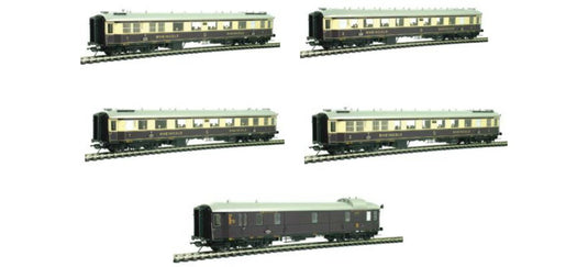 0ゲージ 客車 Lenz レンツ DRG Rheingold Era II 5 piece carriage set including baggage car DC