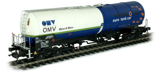ゼロゲージ 鉄道模型 貨車 Lenz レンツ OMV Wascosa Tank car Zans white and blue DC