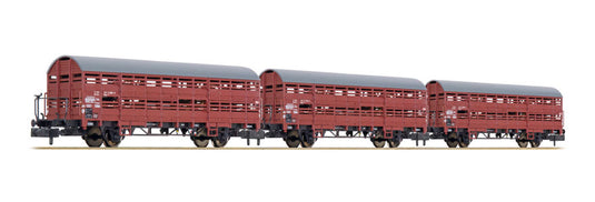 Nゲージ 鉄道模型 Liliput リリパット DB Hbes 358 Epoch IV 3-pcs. set cattle wagons DC