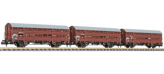 Nゲージ 鉄道模型 リリパット Liliput DB Vlmms 63 貨車 3両セット Epoch III DC 3-part Set of crate wagons type Vlmms 63 of the DB epoch III