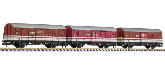 Nゲージ 鉄道模型 Liliput リリプット NVAG 有蓋車 3両セット ウェザリング Era V Set of boxed goods wagons NVAG DC