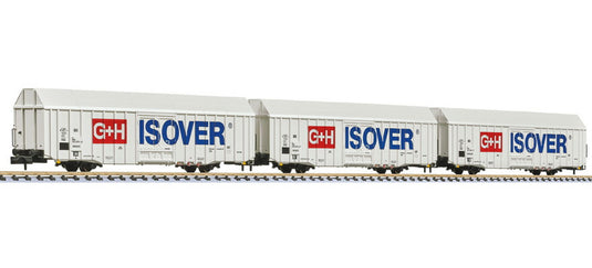 Nゲージ 鉄道模型 Liliput リリプット ドイツ鉄道 Hbbks 貨車 3両セット GH ISOVER Set of freight wagons DB AG DC