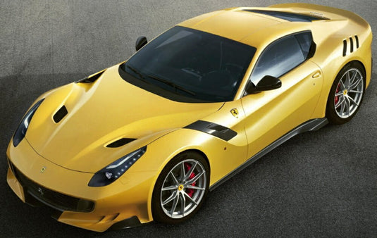 【予約】12月以降発売予定FERRARI F12 TDF 2015 展示ケース付 ジャッロ・トリストラート イエローメタリック ブルー ホワイト / LOOKSMART 1/12 ミニカー