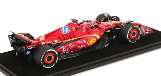 FERRARI F1 SF-24 スクーデリアフェラーリ No.16 2024 モナコGP 優勝 C.ルクレール ショーケース付 レッド ホワイト イエロー/ LOOKSMART 1/18 ミニカー