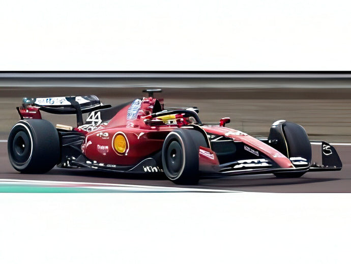 FERRARI F1 SF 23 SCUDERIA FERRARI HP 44号車 TEST FIORANO 2025 L.HAMILTON レインタイヤ ディスプレイケース付 レッド/ブラック/ LOOKSMART 1/18 ミニカー