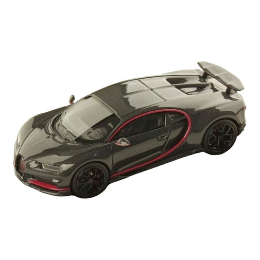Bugattiブガッティ Chironシロン Sport スポーツ オープンウィング グレーカーボン イタリアンレッドフレーム / LOOKSMART 1/43 ミニカー