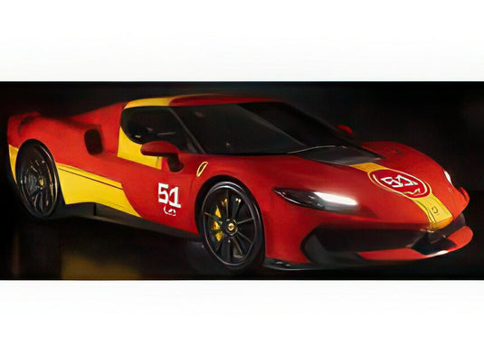 【予約】12月以降発売予定FERRARI 296 N 51 SPECIALE PILOTI FERRARI 2025 レッド イエロー/ LOOKSMART 1/43 ミニカー