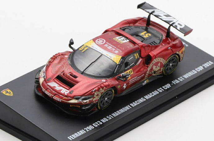 【予約】2026年発売予定FERRARI 296 GT3 チーム HARMONY RACING N 51 マカオGP FIA GT 2024 D.G.セッラ レッド/ LOOKSMART 1/64 ミニカー
