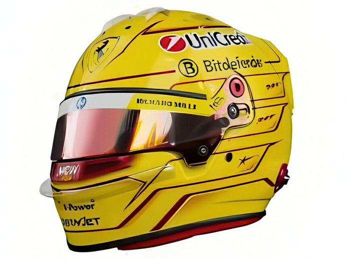 【予約】7-9月以降発売予定ベル ヘルメット - カスコ ヘルメット F1 ルイス ハミルトン チーム フェラーリ HP N 44 シーズン 2025 - イエロー レッド/ LOOKSMART 1/5 ミニカー