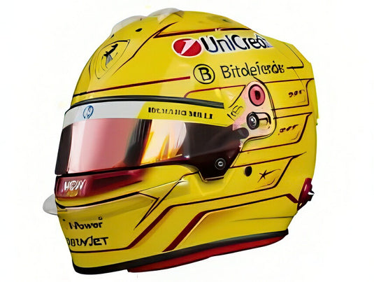 【予約】7-9月以降発売予定ベル ヘルメット - カスコ ヘルメット F1 ルイス ハミルトン チーム フェラーリ HP N 44 シーズン 2025 - イエロー レッド/ LOOKSMART 1/5 ミニカー