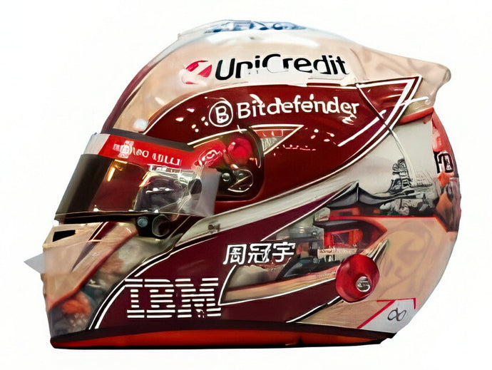 【予約】10-12月以降発売予定BELL HELMET F1 周冠宇 TEAM FERRARI HP #24 2025シーズン イエロー/レッド/ LOOKSMART 1/5 ミニカー