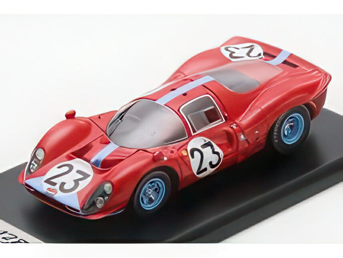 【予約】12月以降発売予定FERRARI 412P 4.0L V12 TEAM MARANELLO CONCESSIONAIRES N 23 24h LE MANS 1967 リチャード・アトウッド ピアース・カレッジ レッド ブルー/ LOOKSMART 1/43 ミニカー