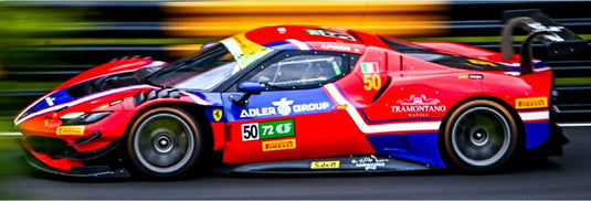 FERRARI 296 GT3 3.0L ツインターボ V6 TEAM AF CORSE #50 マカオGP FIA GTワールドカップ優勝 2025 アントニオ・フォコ レッド/ブルー / LOOKSMART 1/43 ミニカー