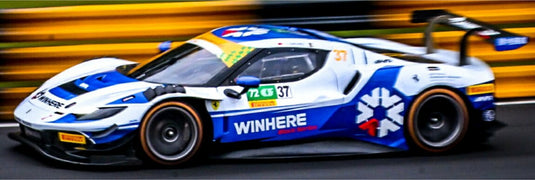 FERRARI 296 GT3 3.0L ツインターボ V6 TEAM WINHERE MOTORSPORTS #37 マカオGP FIA GTワールドカップ 2025 イ・デン ホワイト/ブルー / LOOKSMART 1/43 ミニカー
