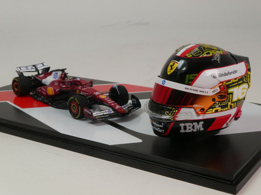Ferrariフェラーリ SF25 2025 レッド No.16 ヘルメットセット / LOOKSMART 1/43 ミニカー