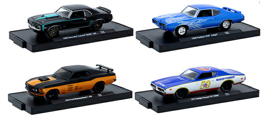 アメ車 4台セット カマロ GTO マスタング チャージャー マッスルカー 模型 / M2MACHINES 1/64 ミニカー 模型