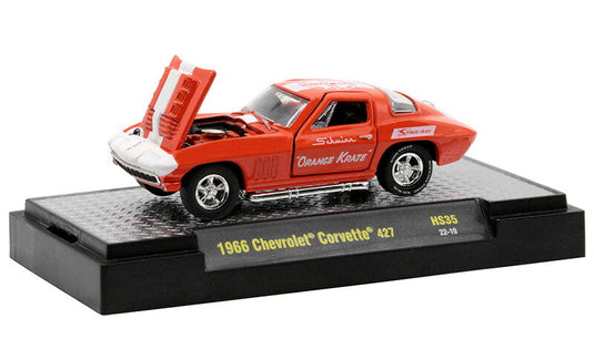 Chevroletシボレー Corvetteコルベット 427 1966 オレンジ スポーツカー 模型 / M2MACHINES 1/64 ミニカー 模型