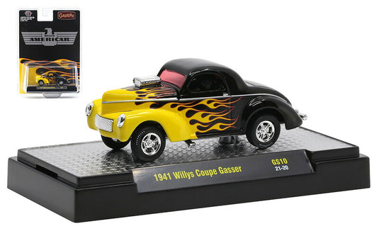 Willysウィリス クーペ Gasser 1941 ドラッグカー 模型 ダイキャスト モデル / M2MACHINES 1/64 ミニカー 模型