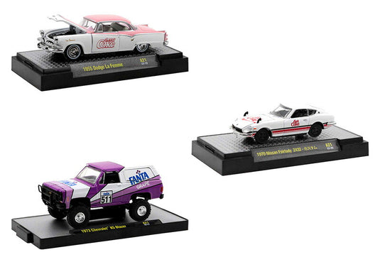 コカ・コーラ アソート 3台セット アメ車 模型 ダイキャスト モデル ギフト / M2MACHINES 1/64 ミニカー 模型