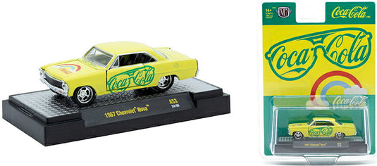 Chevroletシボレー Novaノバ 1967 イエロー コカ・コーラ 模型 モデル / M2MACHINES 1/64 ミニカー 模型