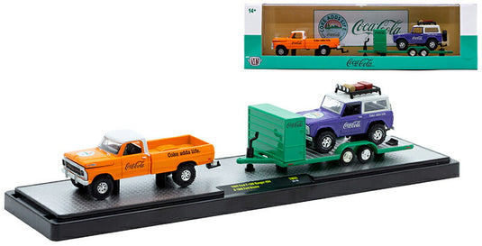 Fordフォード F-100 & Broncoブロンコ 1969 コカ・コーラ 2台セット 模型 / M2MACHINES 1/64 ミニカー 模型