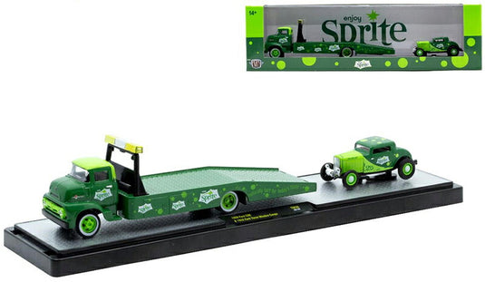 Sprite 1956 Fordフォード COE in Green and 1932 Fordフォード Thre / M2MACHINES 1/64 模型
