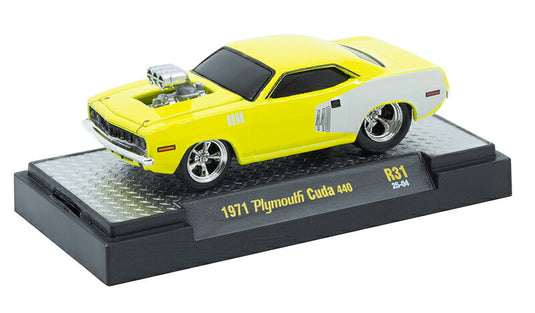 Plymouthプリムス Cudaクーダ 440 1971 マッスルカー 模型 ダイキャスト モデル / M2MACHINES 1/64 ミニカー 模型